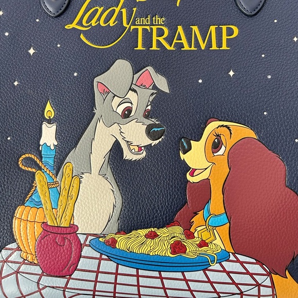 ♠️Kate Spade X Disney Lady and the Tramp NS North South Ella Tote, Blue NWT - Picture 3 of 7